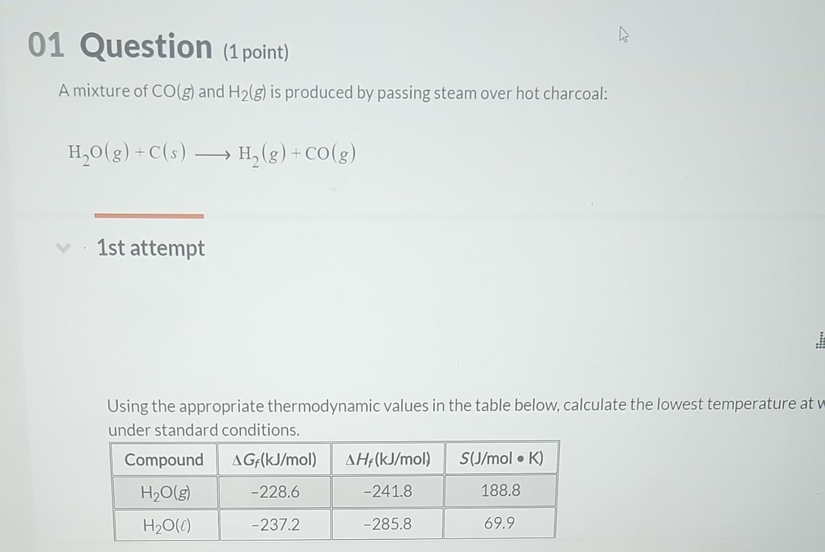 Solved Using The Appropriate Thermodynamic Values In The | Chegg.com