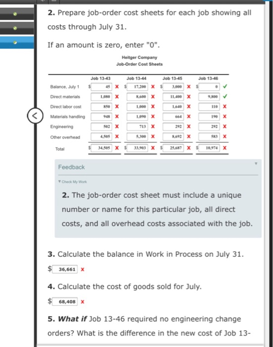 Solved Job Costs Using ActivityBased Costing Heitger