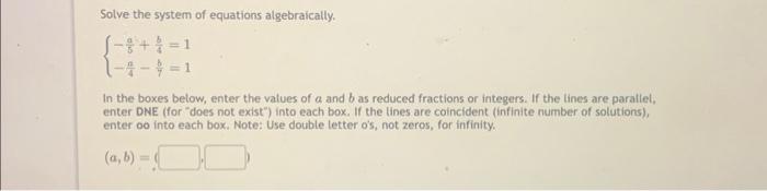Solved Solve the system of equations algebraically. | Chegg.com