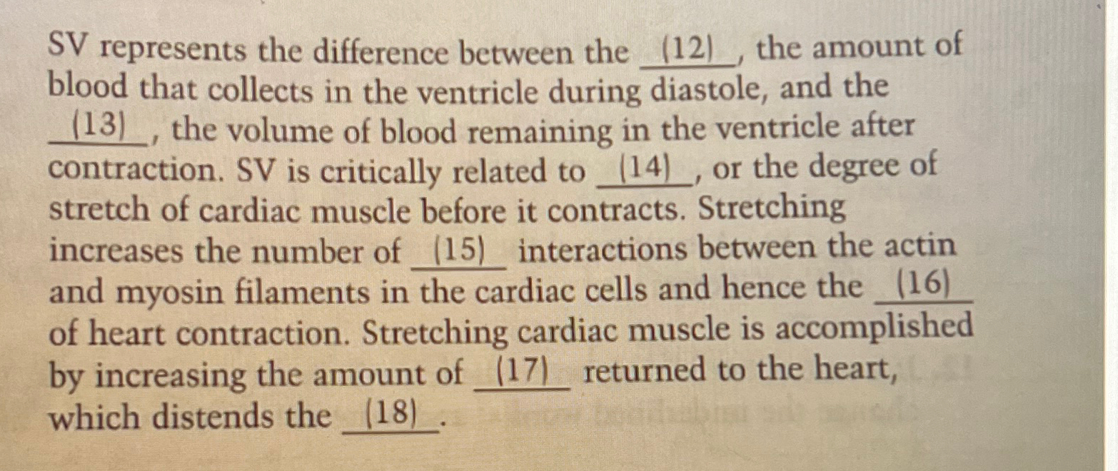 Solved SV represents the difference between the (12), ﻿the | Chegg.com