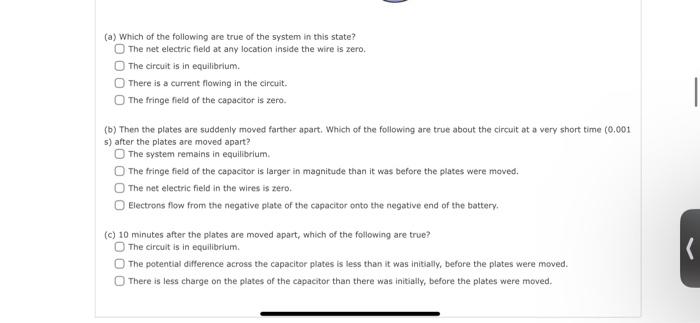 Solved Pull capacitor plates apart A one farad capacitor | Chegg.com