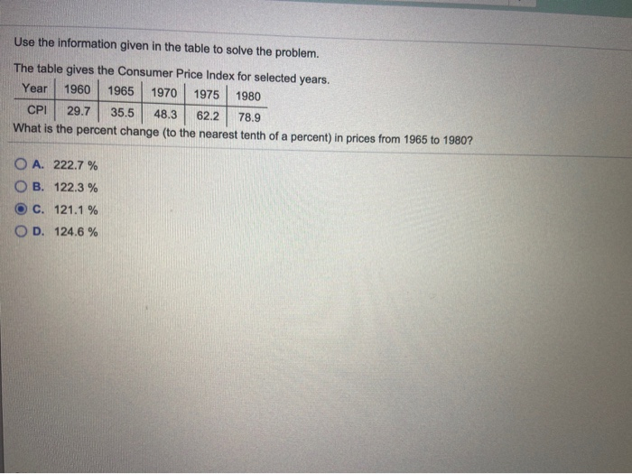 Solved Use the information given in the table to solve the | Chegg.com