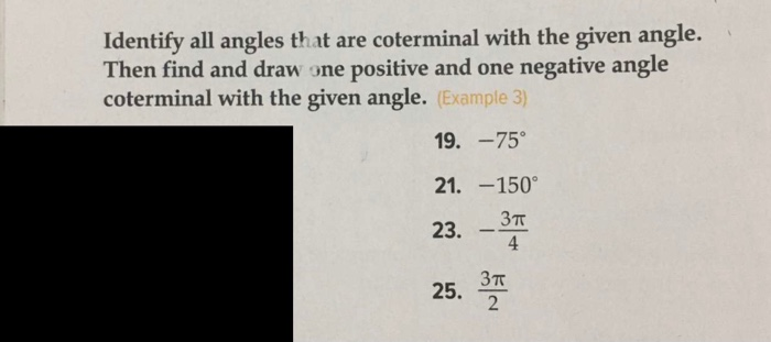 Solved Identify all angles that are coterminal with the | Chegg.com