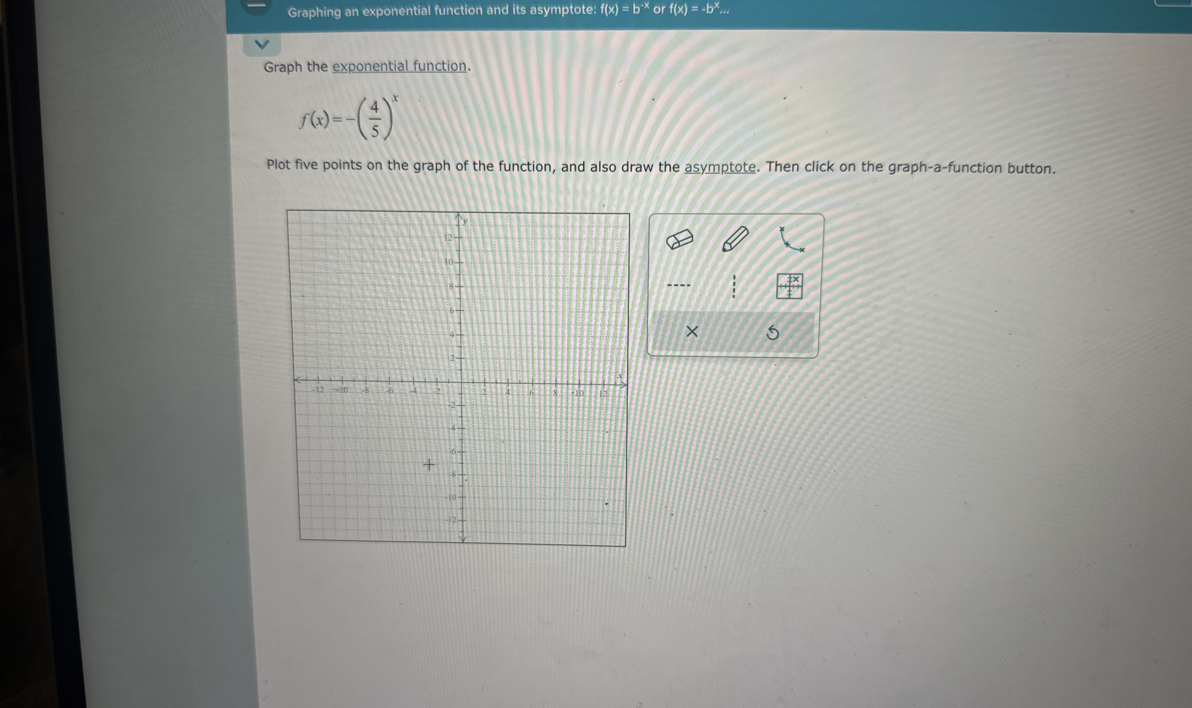 Graphing an exponential function and its asymptote