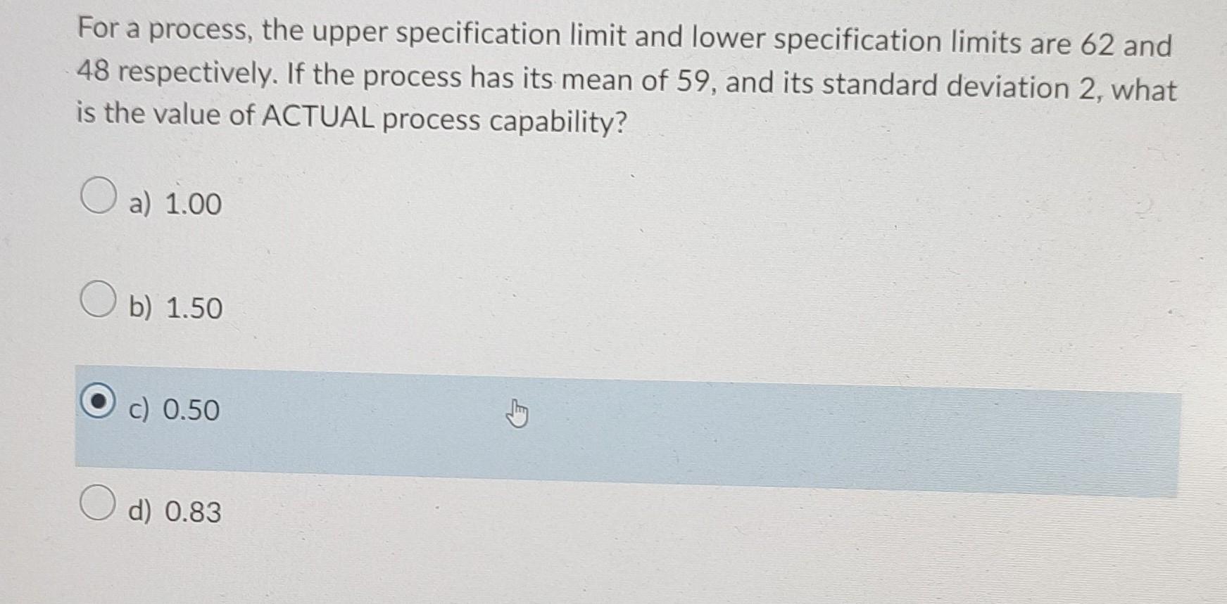 solved-for-a-process-the-upper-specification-limit-and-chegg