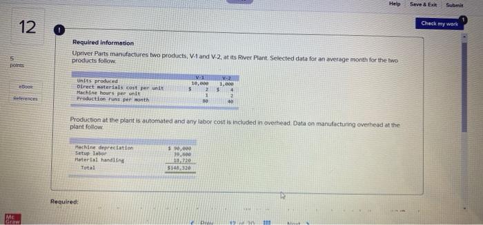 Solved Help Save & Exit Submit 12 0 Check my work Required | Chegg.com