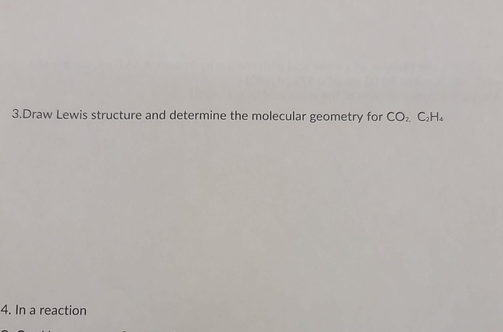 Solved 3.Draw Lewis structure and determine the molecular Chegg