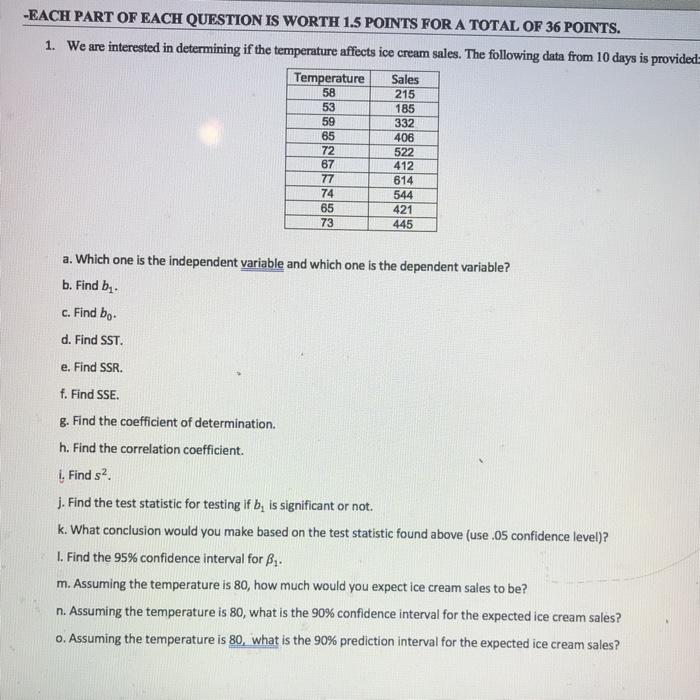 Solved -EACH PART OF EACH QUESTION IS WORTH 1.5 POINTS FOR A | Chegg.com