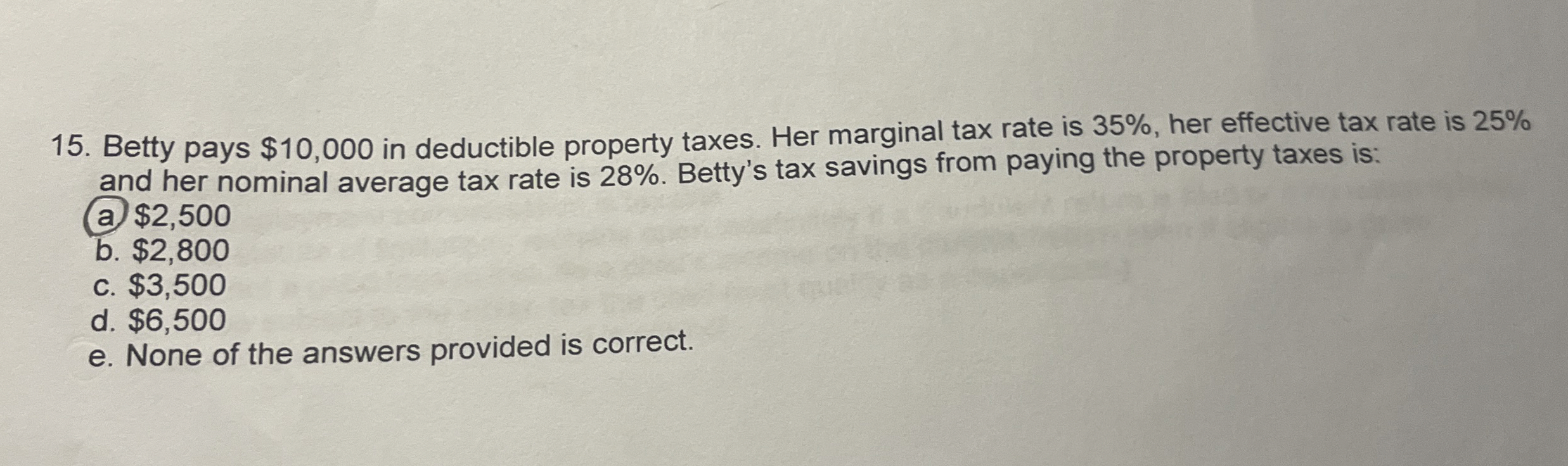 Solved Betty pays 10,000 ﻿in deductible property taxes. Her