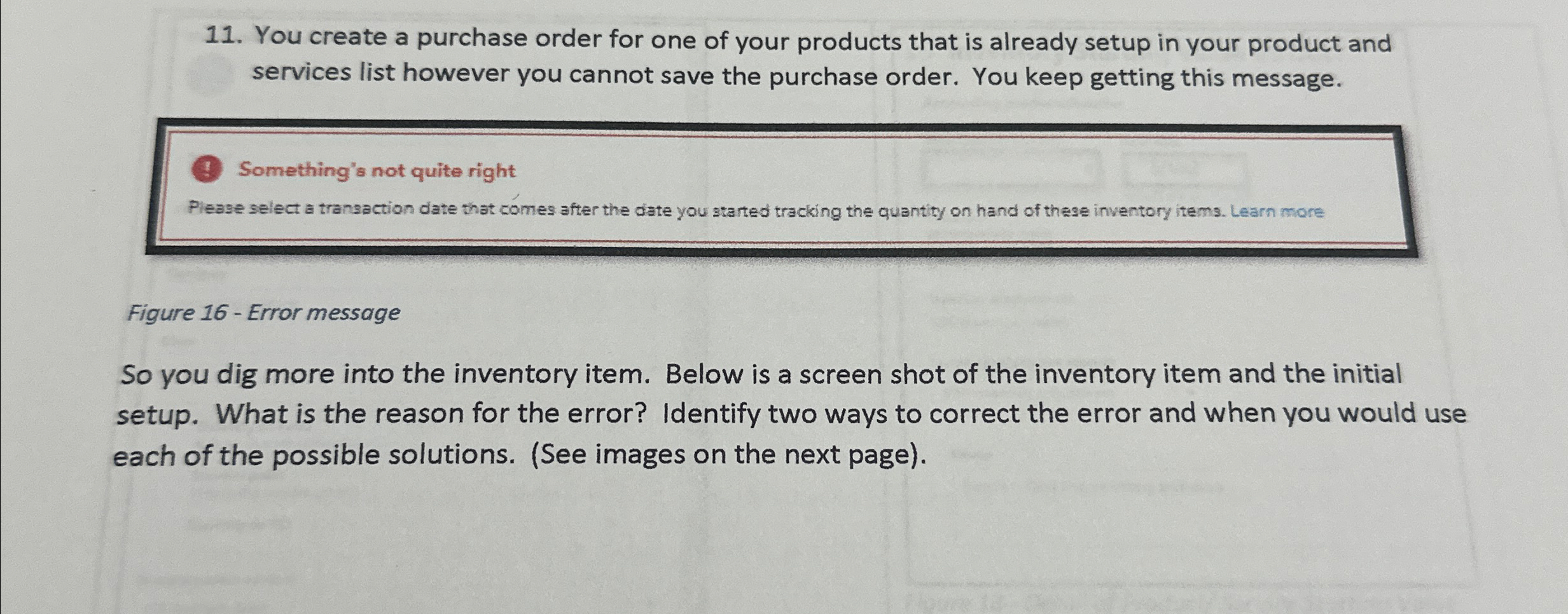 You create a purchase order for one of your products | Chegg.com