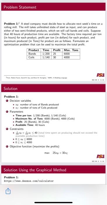 Solved Problem Statement Problem 1:1 A steel company must | Chegg.com
