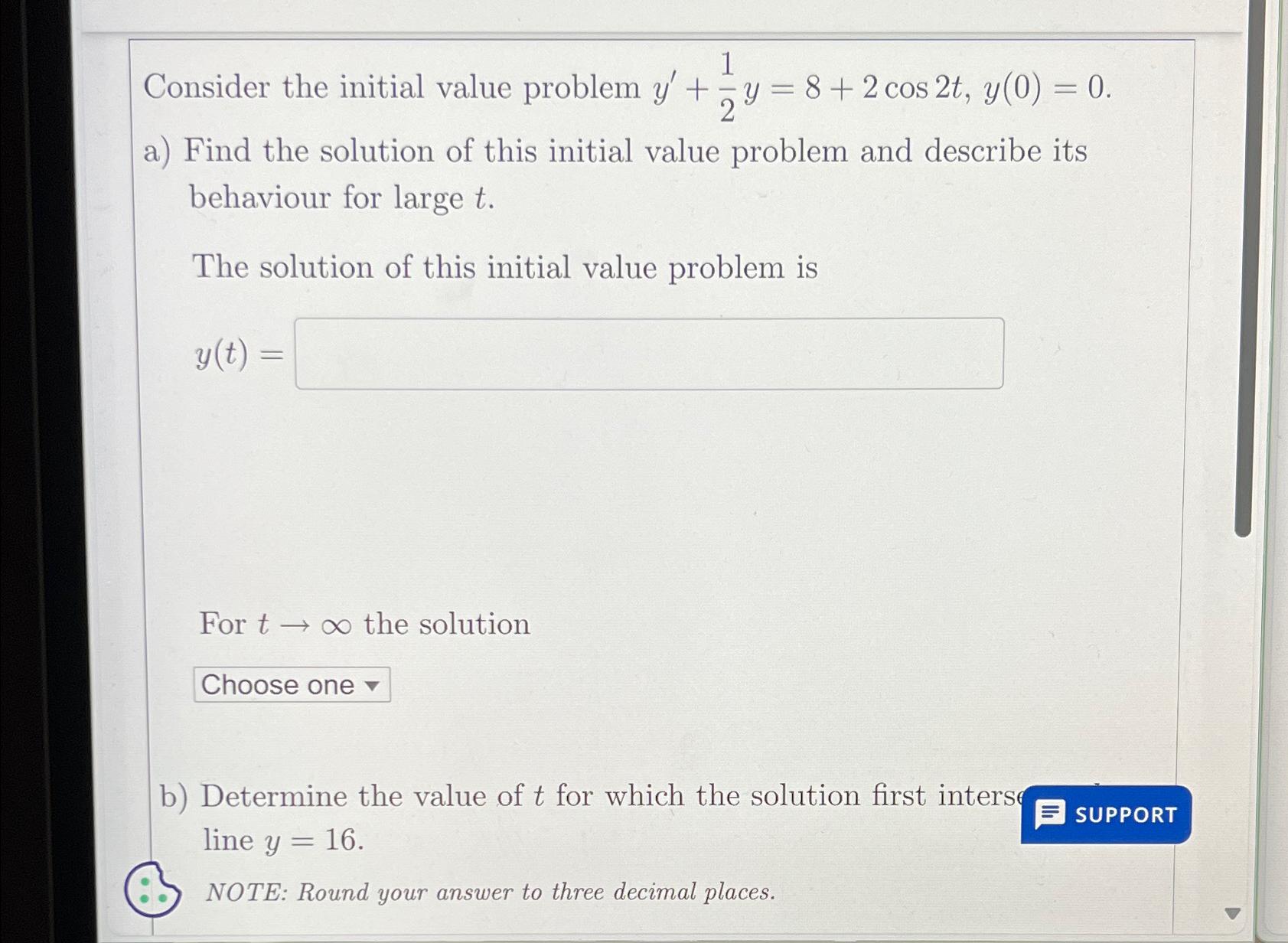 Solved Consider the initial value problem | Chegg.com