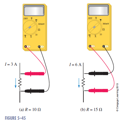 Solved: The voltmeters of Figure 5–45 have auto polarity. Determin ...