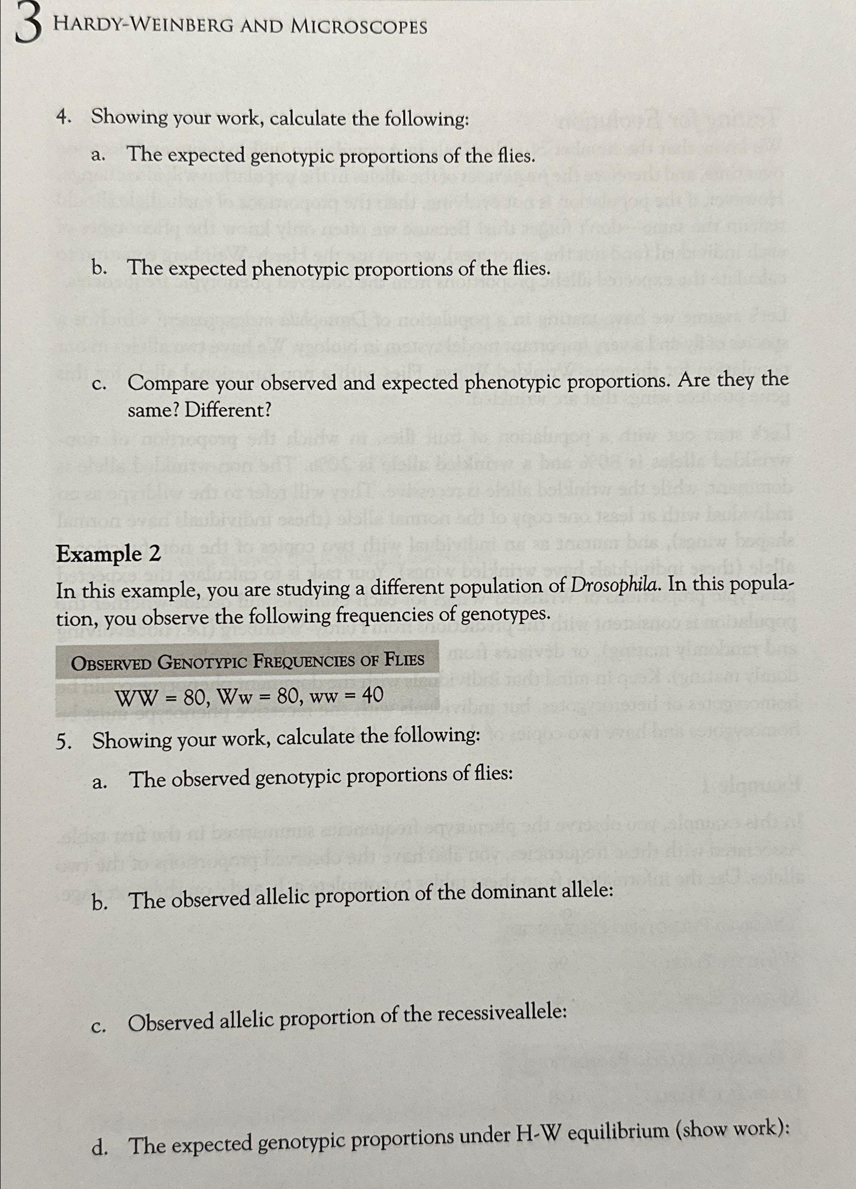Solved 3 ﻿HARDY-WEINBERG AND MICROSCOPES4. ﻿Showing your | Chegg.com