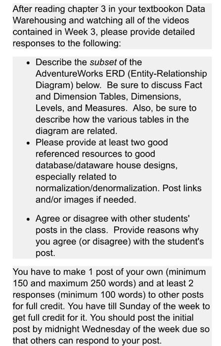 Solved After Reading Chapter 3 In Your Textbookon Data | Chegg.com