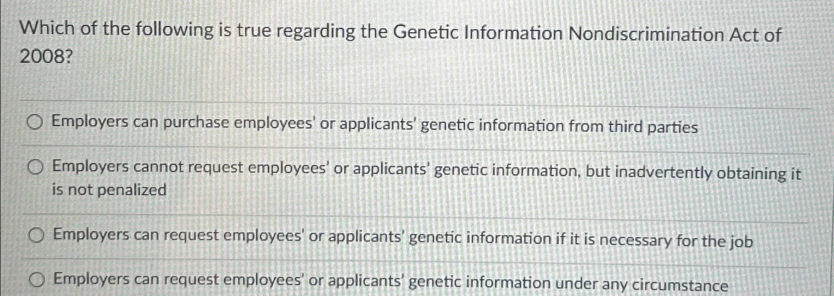 Solved Which of the following is true regarding the Genetic | Chegg.com