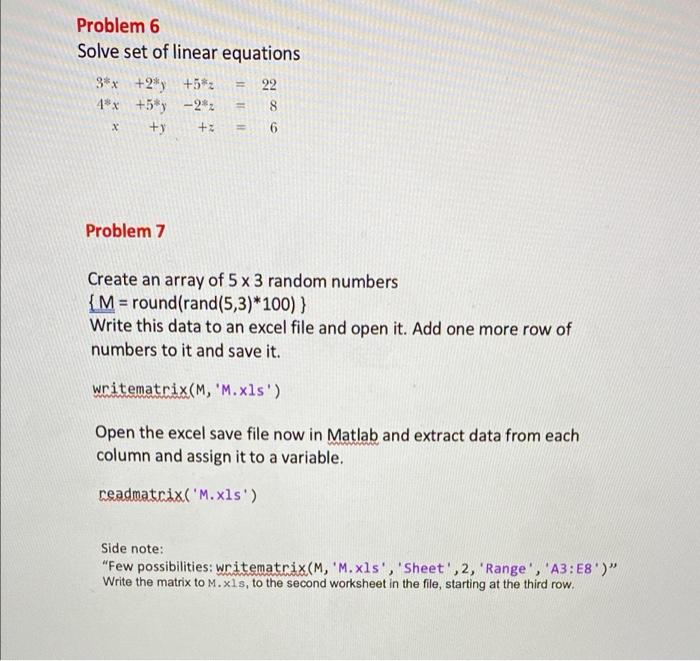 Solved Problem 6 Solve set of linear equations 3x +2y +58 22 | Chegg.com