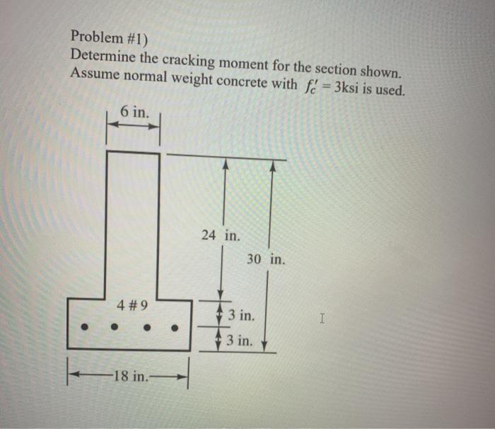 Solved Problem #1) Determine The Cracking Moment For The | Chegg.com