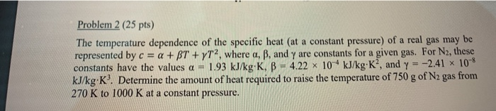 Solved Problem 2 (25 pts) The temperature dependence of the | Chegg.com