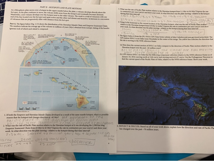 Solved PARTI HOTSPOTS AND PLATE MOTIONS As a sopher place