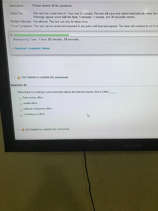 Solved Instructions Please answer all the questions Timed | Chegg.com