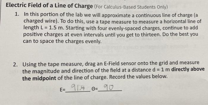 Solved Electric Field of a Line of Charge (For | Chegg.com