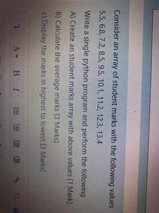 Solved Consider an array of student marks with the following | Chegg.com