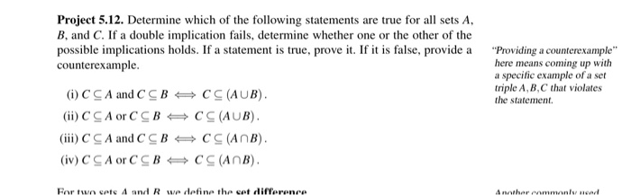 Solved Project 5.12. Determine which of the following | Chegg.com