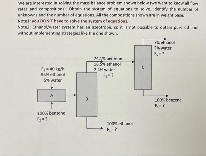 Solved We Are Interested In Solving The Mass Balance Problem | Chegg.com