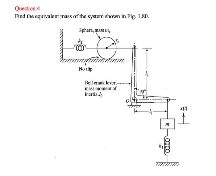 Solved Question:4 : Find the equivalent mass of the system | Chegg.com