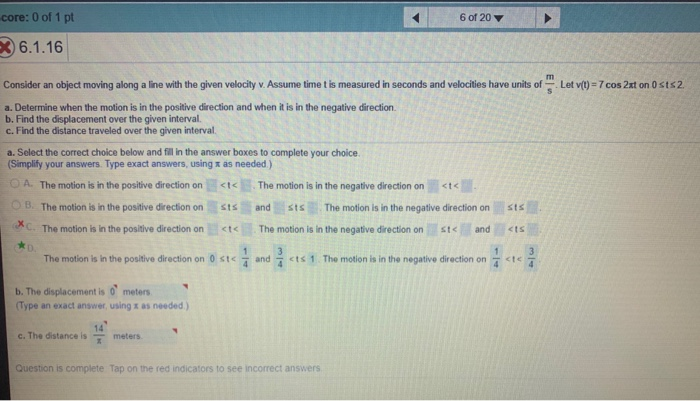 Solved core: 0 of 1 pt 6 of 20 6.1.16 וח Consider an object | Chegg.com