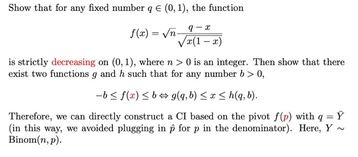 Solved Show That For Any Fixed Number Q 0 1 The Func Chegg Com