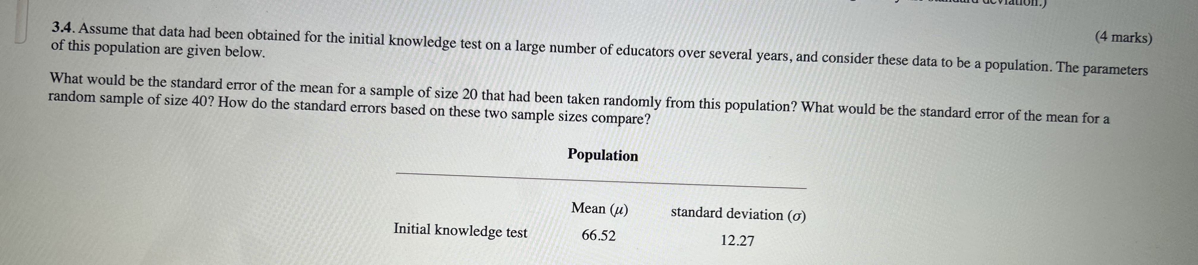 Solved 3.4. ﻿Assume that data had been obtained for the | Chegg.com