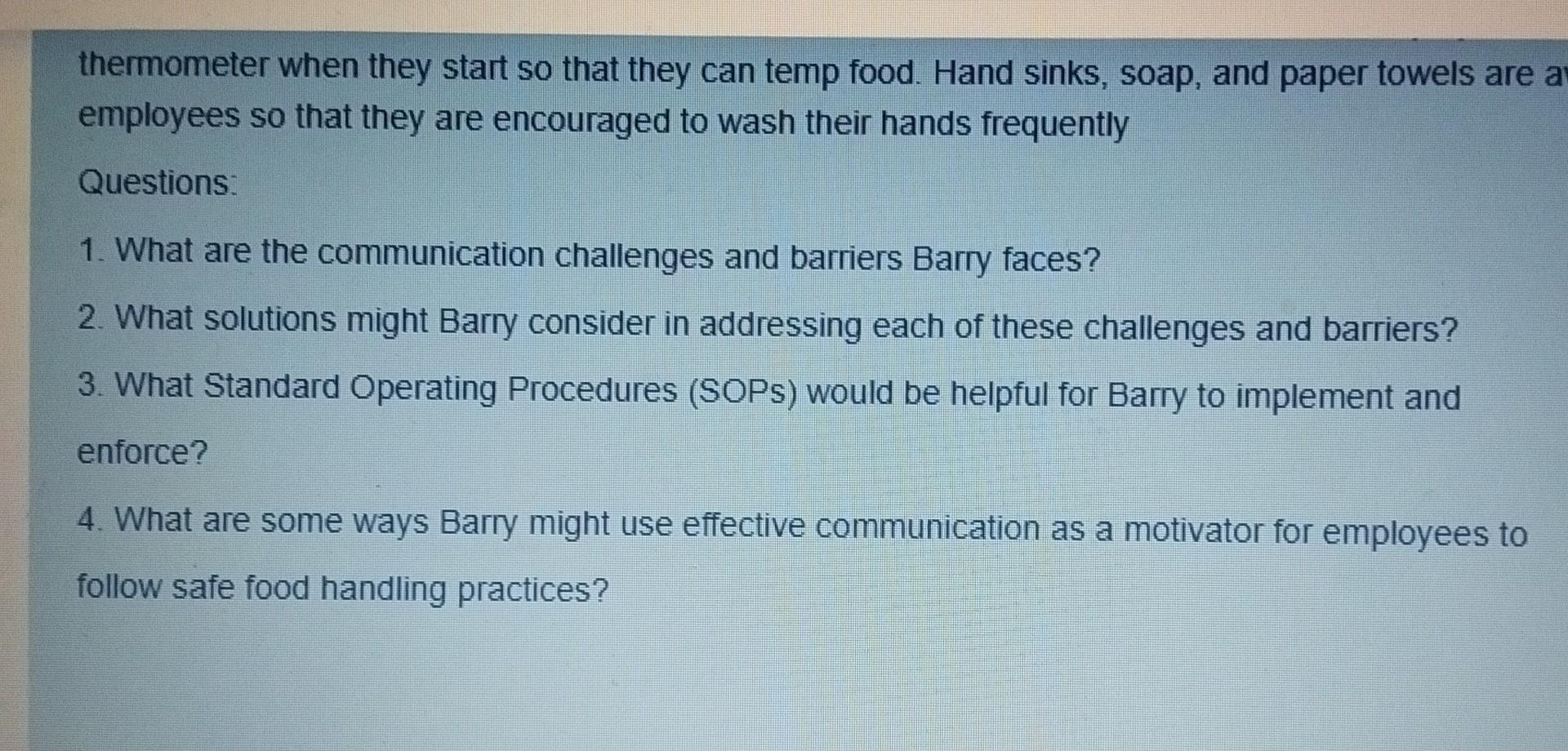 case study barry and communication barriers