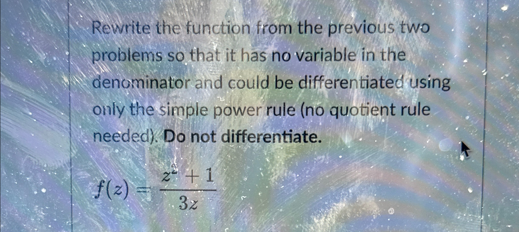 Solved Rewrite the function from the previous two problems | Chegg.com