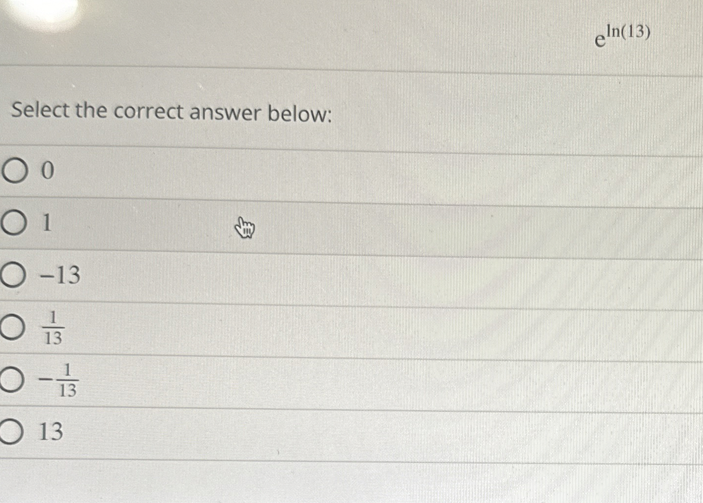 Solved eln(13)Select the correct answer below:01-13113-11313 | Chegg.com