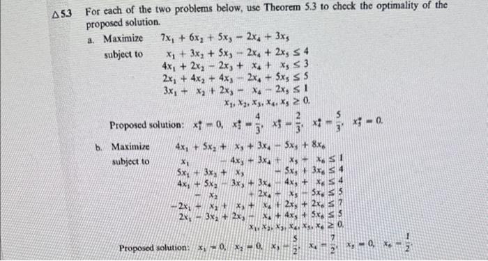 Solved For each of the two problems below, use Theorem 5.3 | Chegg.com