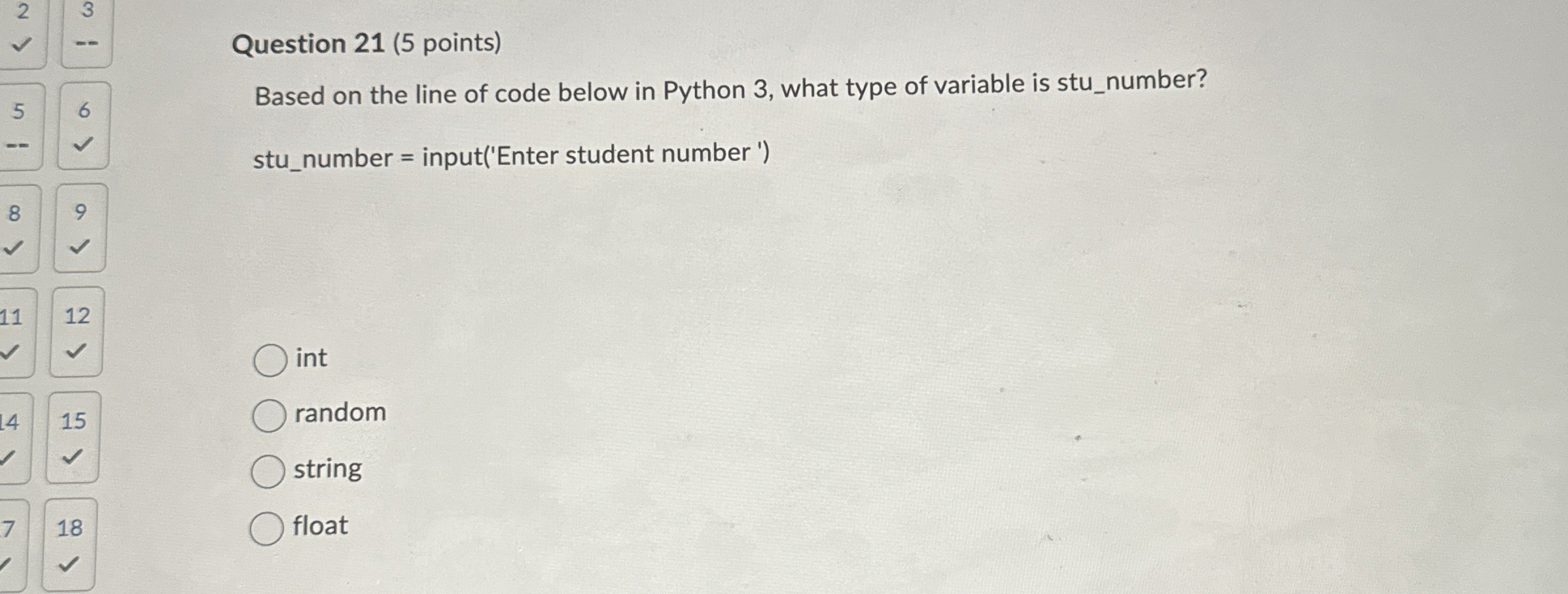 Solved Question 21 (5 ﻿points)Based on the line of code | Chegg.com