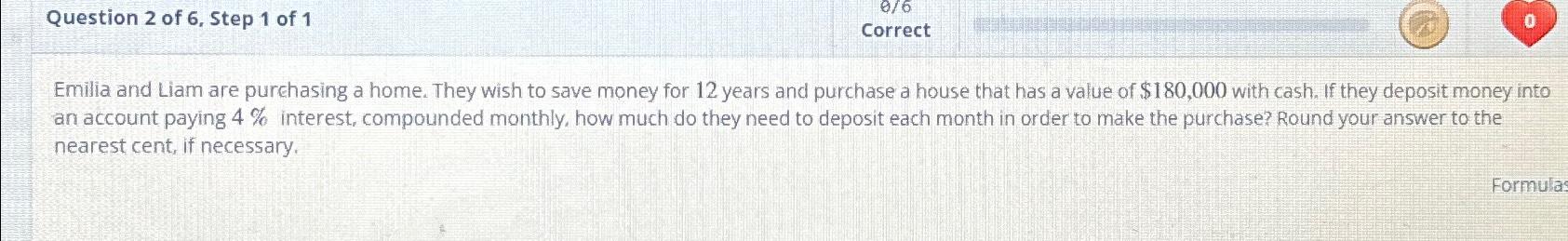 Solved Question 2 ﻿of 6 , ﻿Step 1 ﻿of 1CorrectEmilia and | Chegg.com
