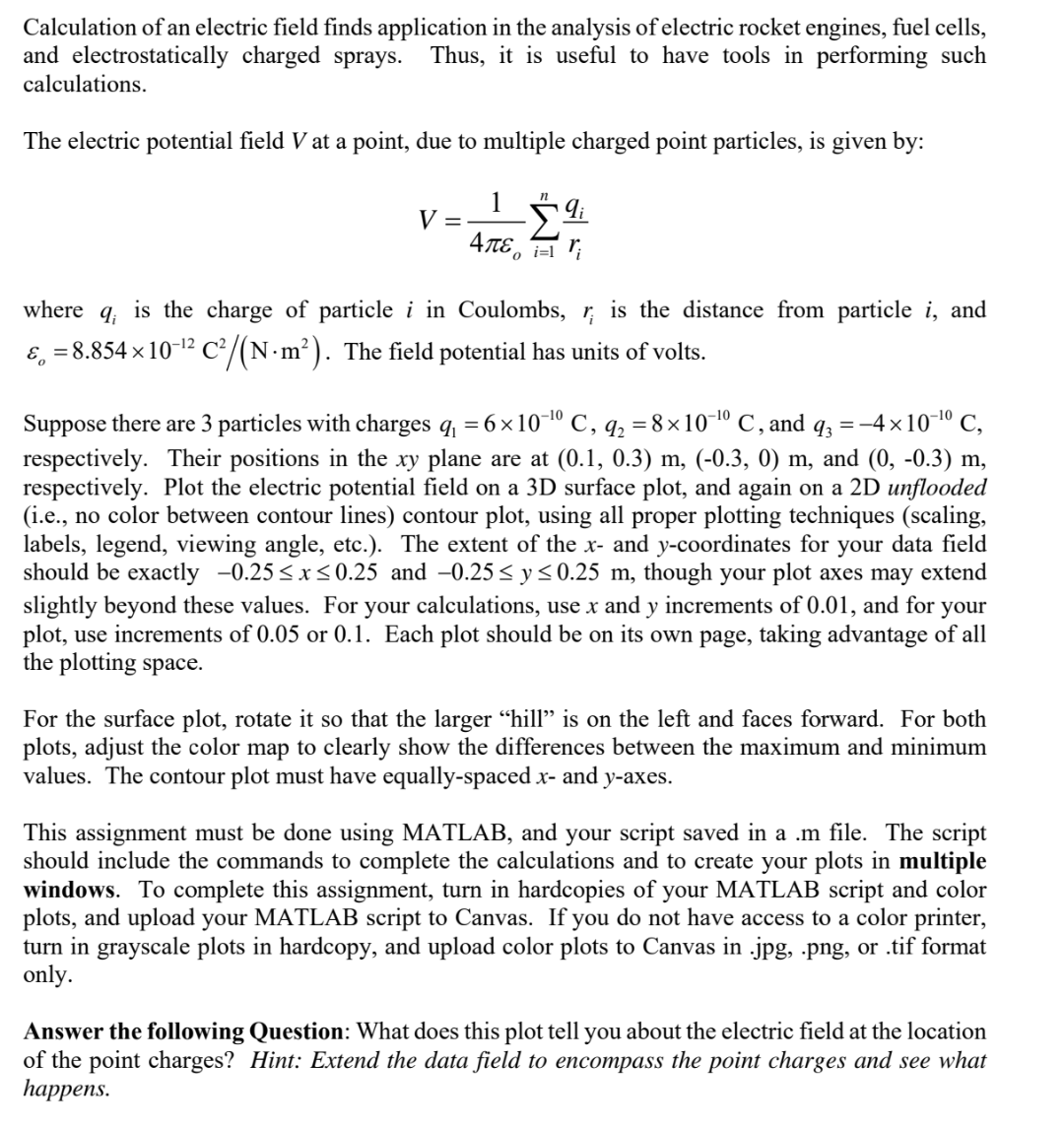 Solved Calculation Of An Electric Field Finds Application In | Chegg.com