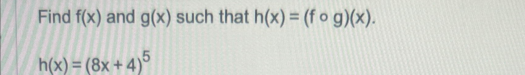 Solved Find F X ﻿and G X ﻿such That