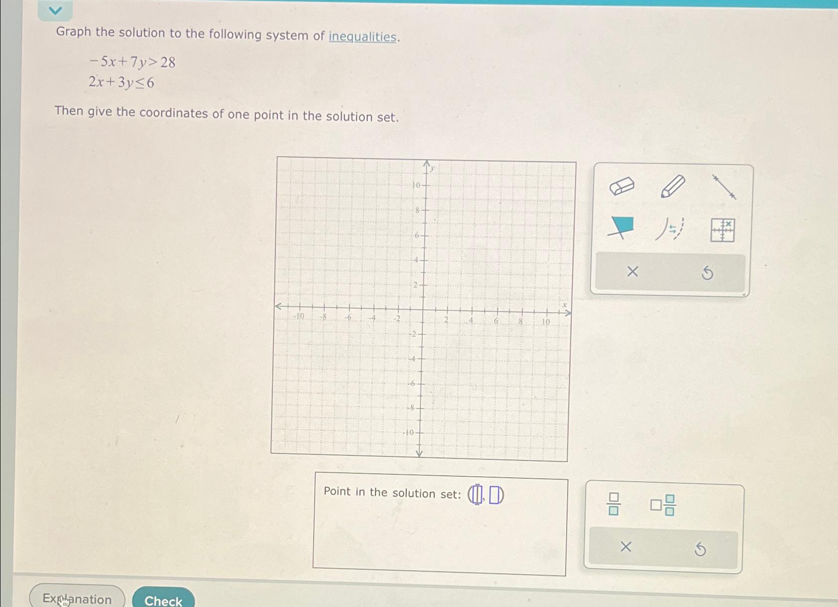 Solved Graph the solution to the following system of | Chegg.com