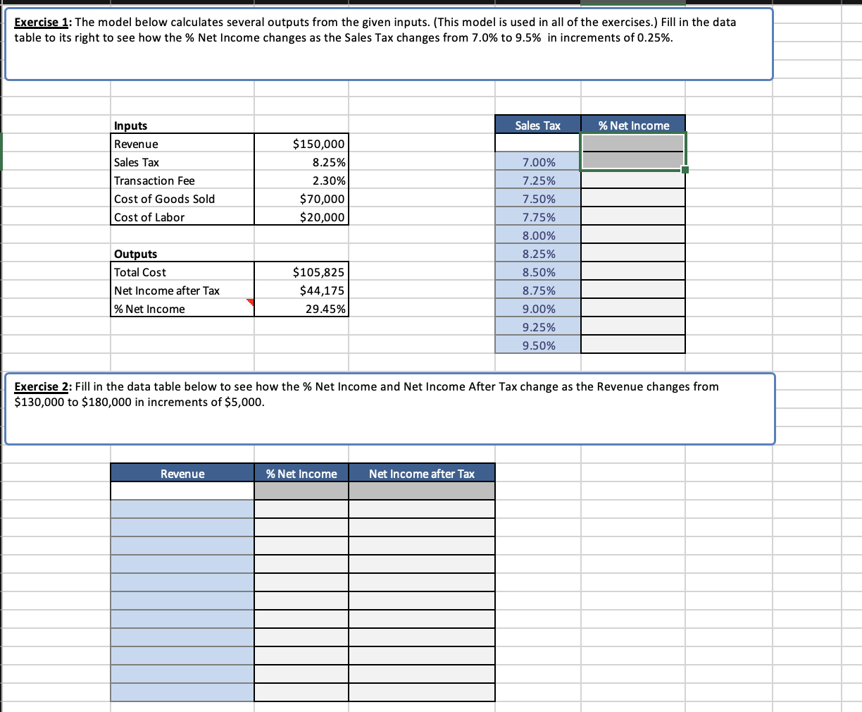 Solved Please provide the excel formulas to solve the 2 | Chegg.com