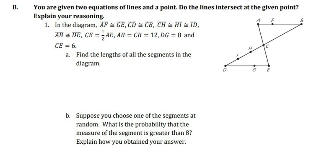 Solved B. 6 You are given two equations of lines and a | Chegg.com