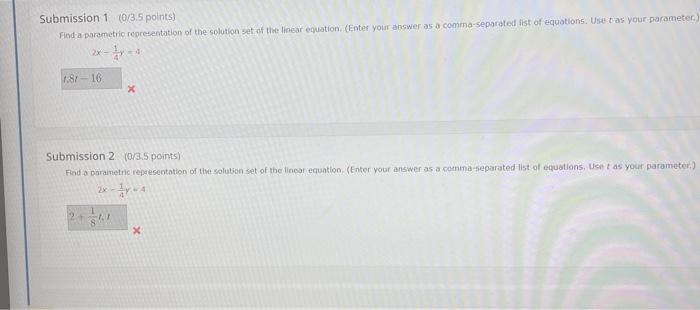 Solved Find a parametric representation of the solution set | Chegg.com