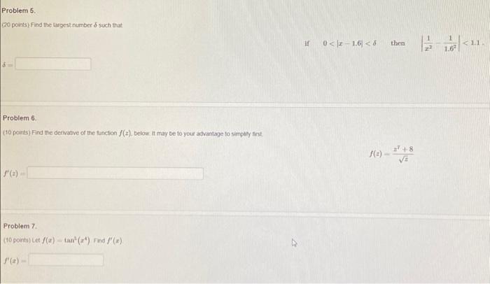 Solved Problem 5. (20 points) Find the largest number & such | Chegg.com