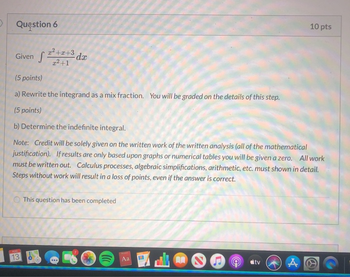 Solved > Question 6 10 pts 22 +2+3 Given S da 22 +1 (5 | Chegg.com