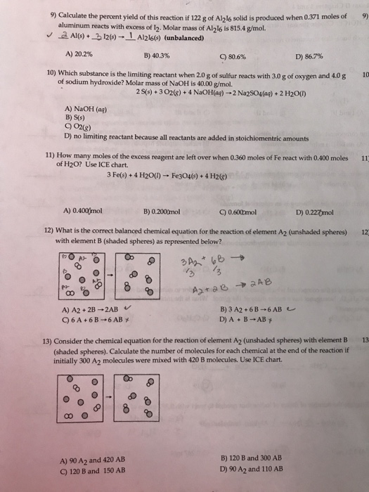 Solved Y) Calculate The Percent Yield Of This Reaction If | Chegg.com