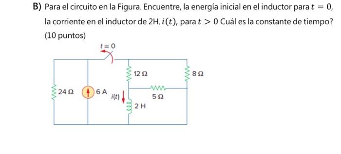 Solved For the circuit in the Figure. Find, the initial | Chegg.com