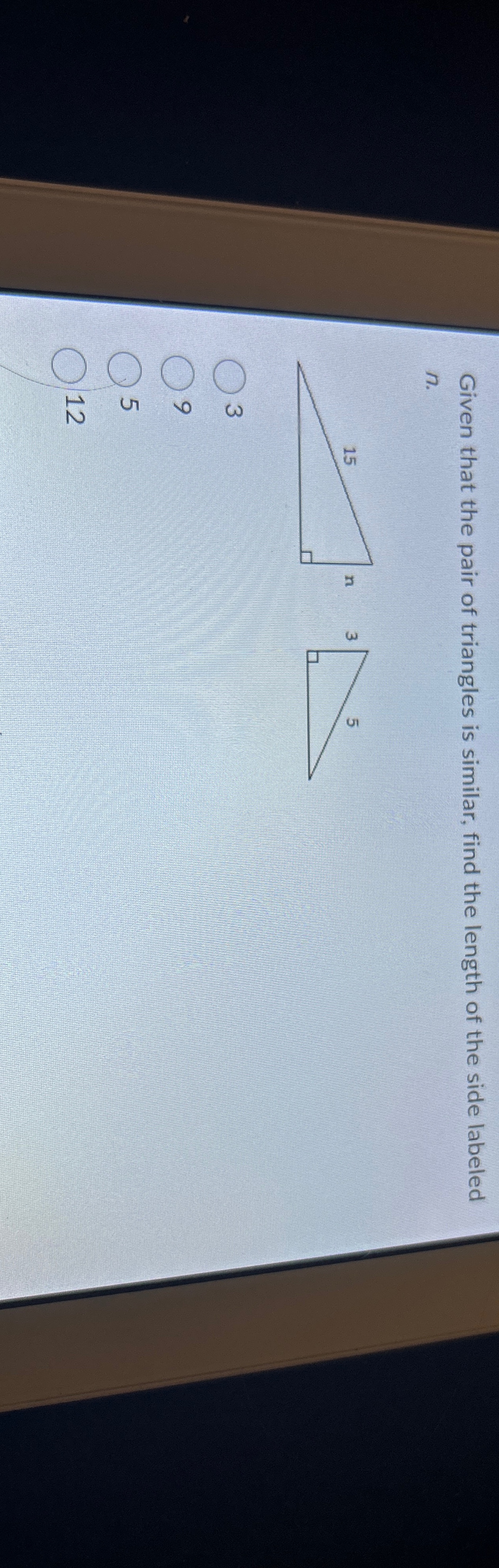 Solved Given that the pair of triangles is similar, find the | Chegg.com